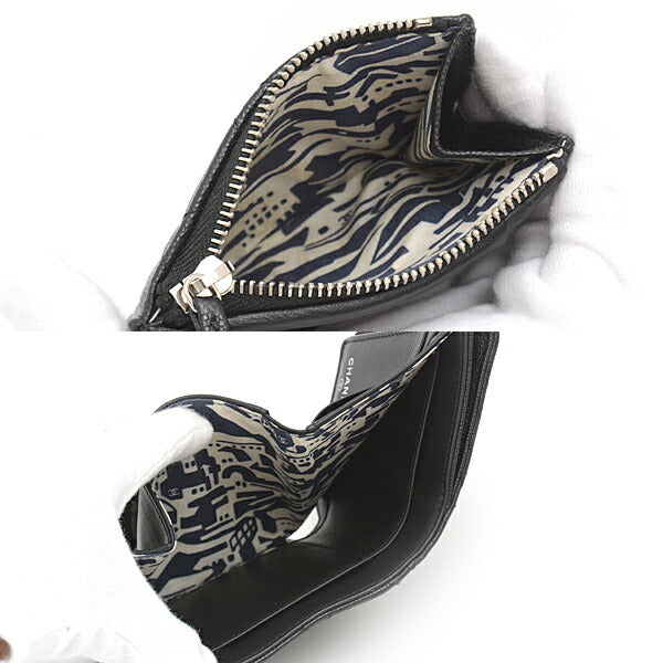 Chanel Caviar Skin Trifold Wallet Black