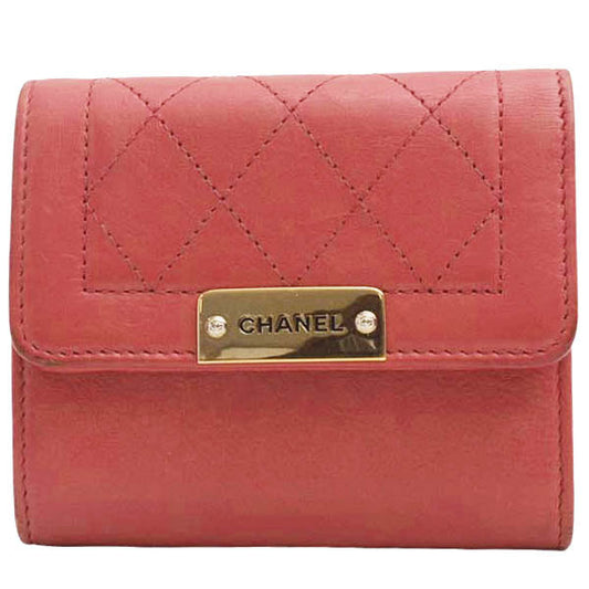 Chanel Compact Trifold Wallet Rose Pink