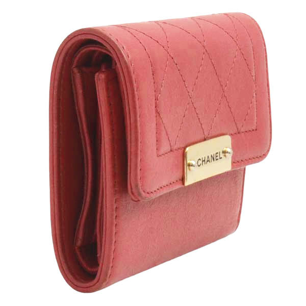 Chanel Compact Trifold Wallet Rose Pink