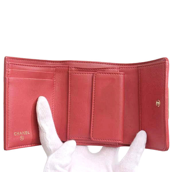 Chanel Compact Trifold Wallet Rose Pink