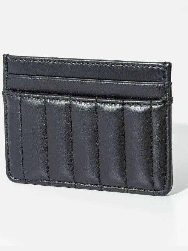 Burberry Quilted Leather Lola Card Case Black Light Gold