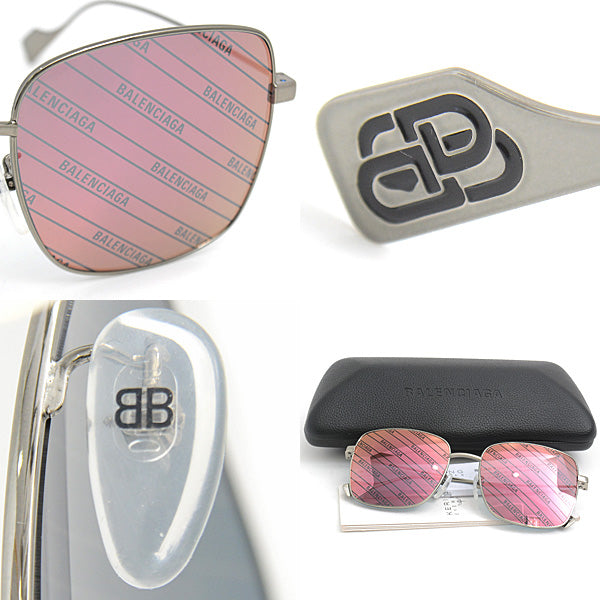 Balenciaga Metal Square Sunglasses Brown