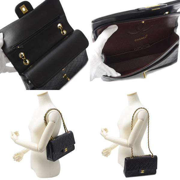 Chanel Lambskin Double Flap Chain Shoulder Bag