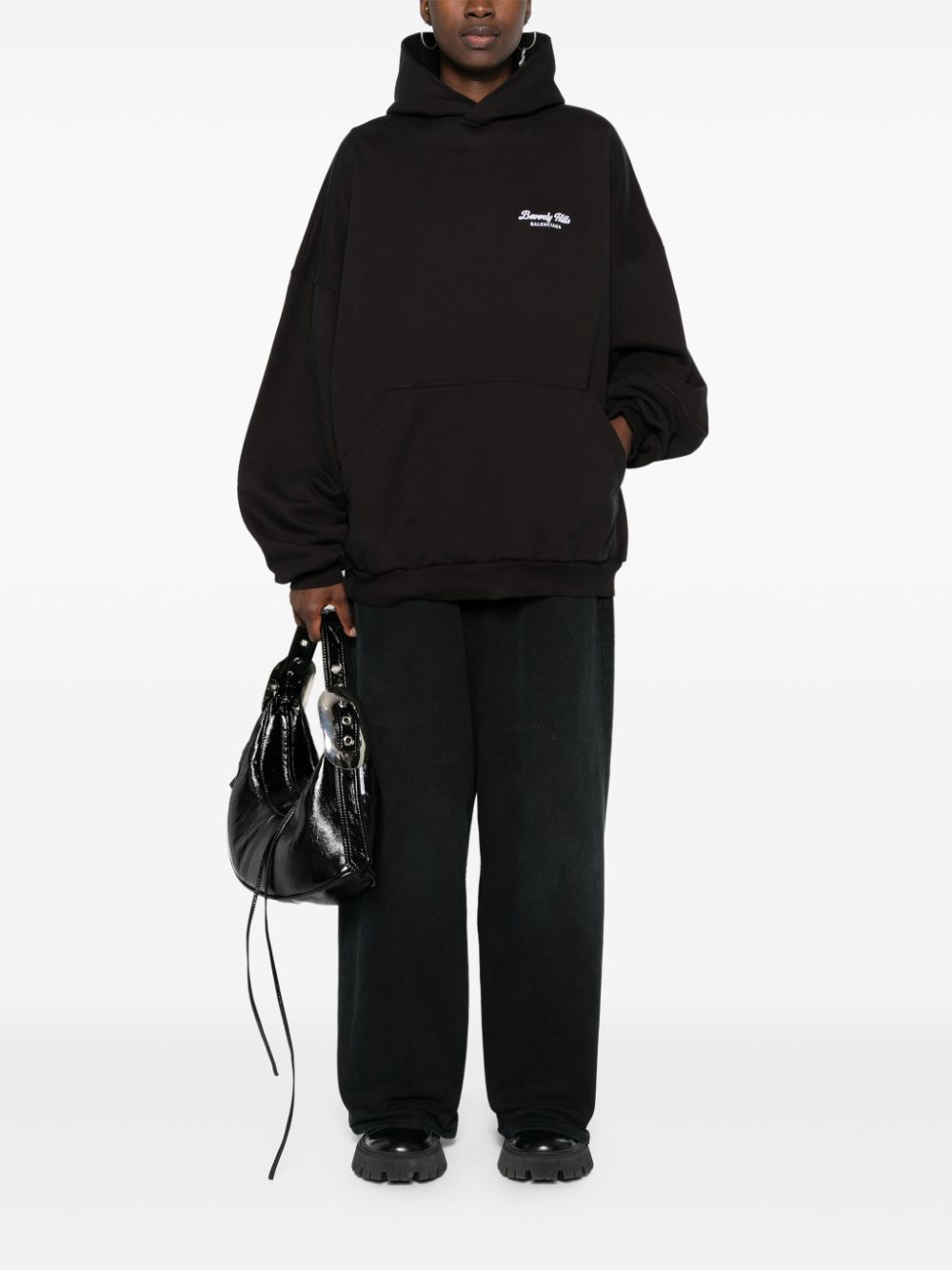 BALENCIAGA Oversized Hoodie with Pouch Pocket - Women's