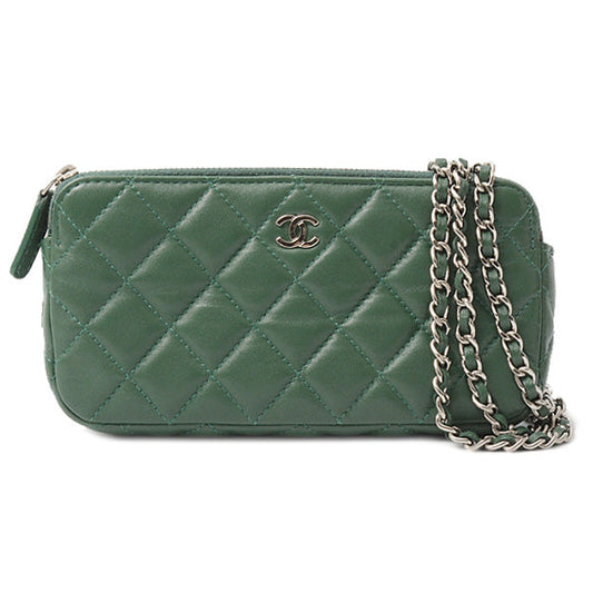 Chanel Lambskin Matelasse Chain Wallet Shoulder Bag