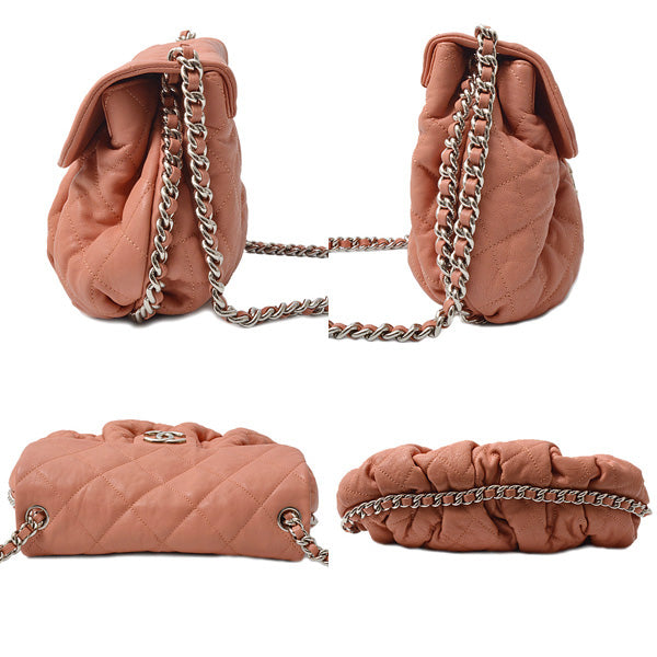Chanel Matelasse Luxury Chain Shoulder Bag Calfskin Pink