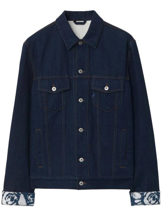 Burberry Logo Patch Denim Jacket Navy