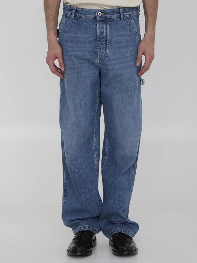 Bottega Veneta Cotton Straight Jeans Blue