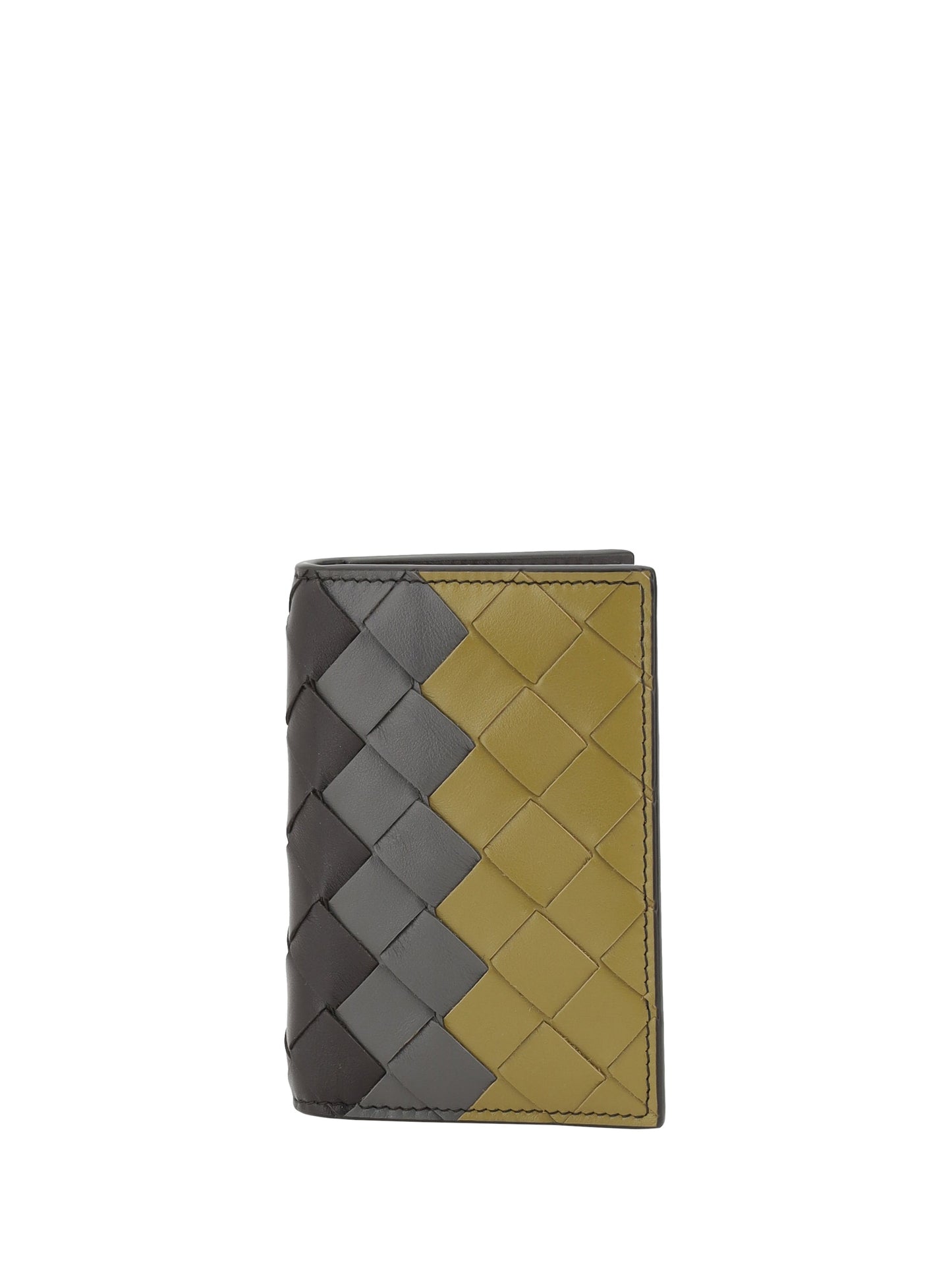 Bottega Veneta Men Intrecciato Tricolor Card Holder