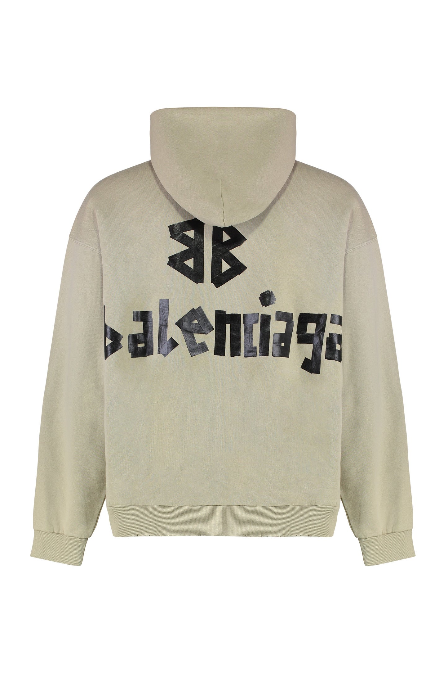 BALENCIAGA Unisex Cotton Hoodie with Localized Ripping