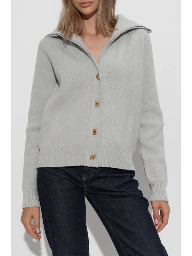 Bottega Veneta Compact Knot Button Wool Cardigan Moon