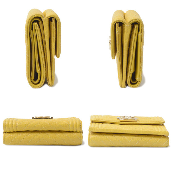 Chanel Boy Chanel Small Flap Wallet Chevron Caviar Skin A84432