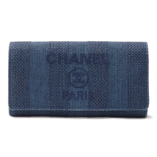 Chanel Nylon Canvas Calfskin Doville Flap Wallet