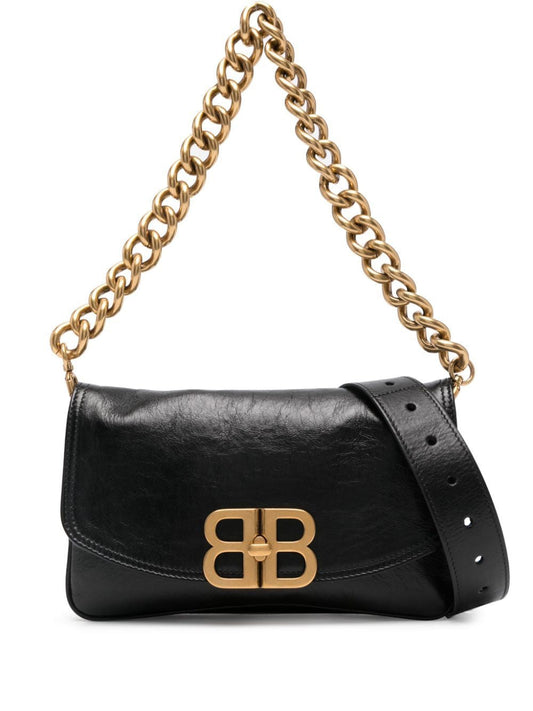 BALENCIAGA Mini BB Flap Leather Handbag