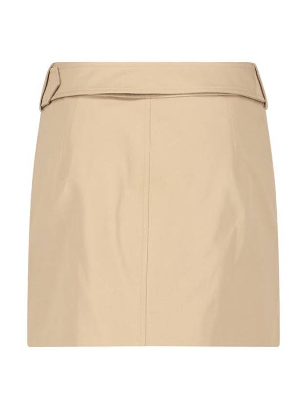 Burberry Women's Cotton Gabardine Mini Trench A-Line Skirt Beige