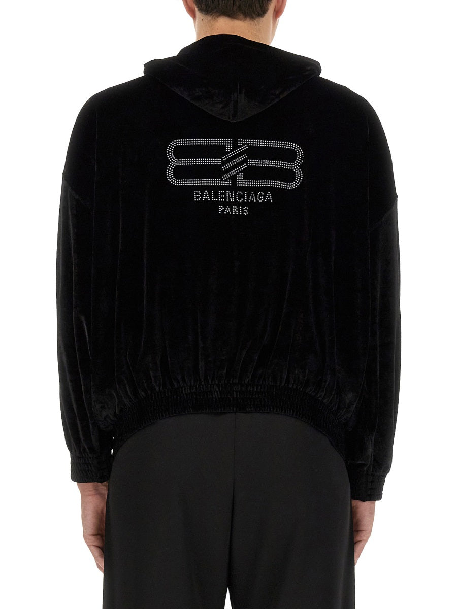 BALENCIAGA Luxurious Velvet Sweatshirt for Men