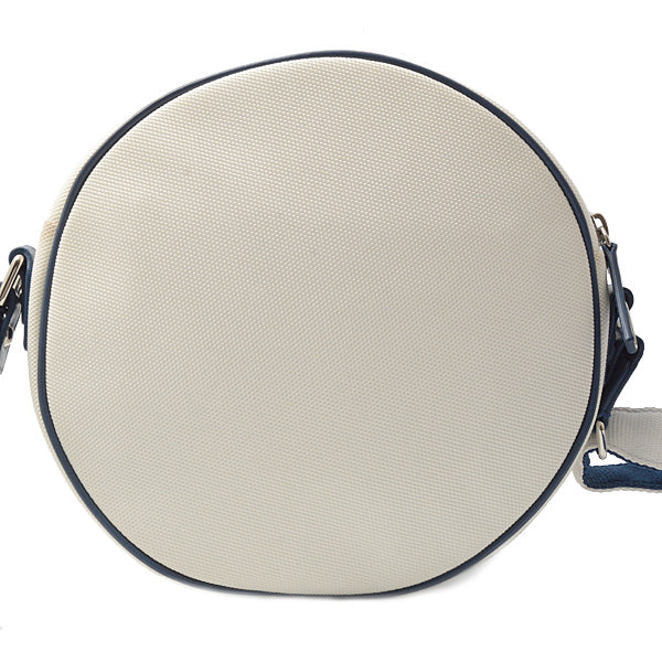 Chanel Airline Round Shoulder Bag Rubber Canvas Navy Black White