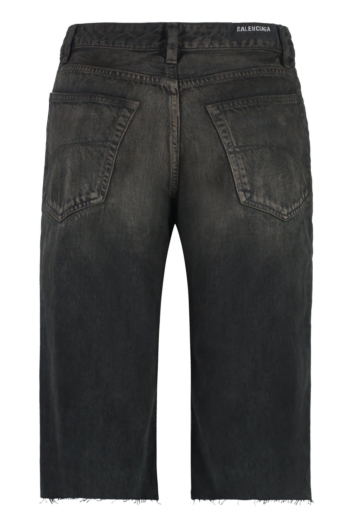 BALENCIAGA Washed-Out Effect Cotton Bermuda Shorts for Men