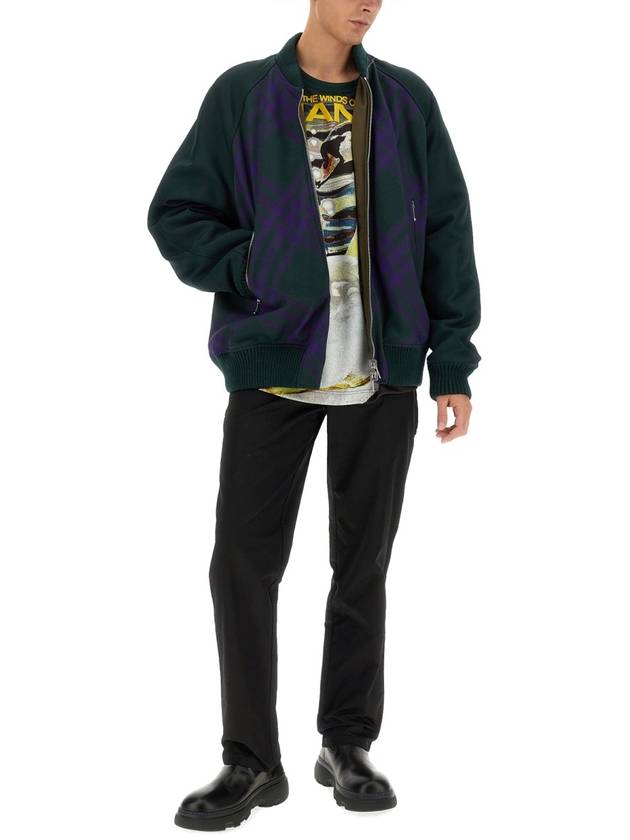 Burberry Reversible Check Bomber Jacket Green