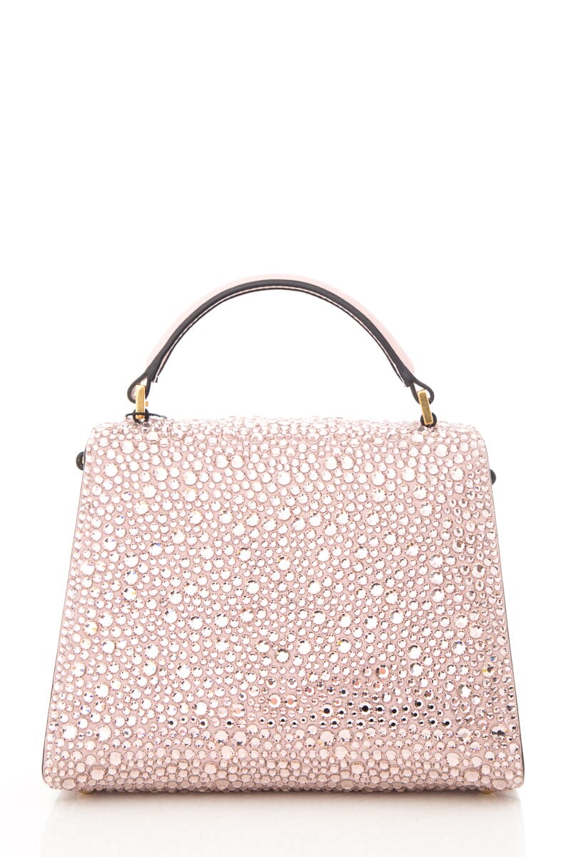 Valentino Pink Crystal Embellished VSLING Handbag