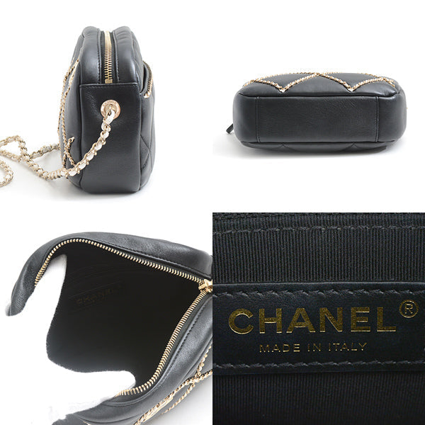 Chanel Lambskin Chain Shoulder Bag Black