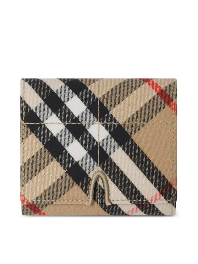 Burberry Snip Check Tri-Fold Half Wallet Sand