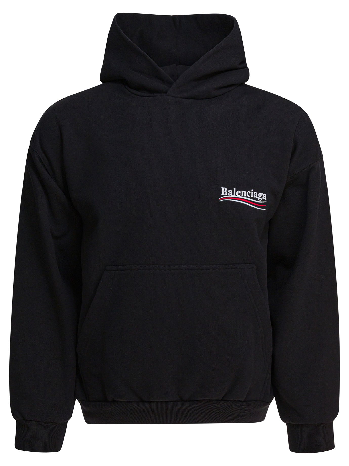 BALENCIAGA Cotton Hoodie with Ribbed Edges for Men - FW25 Collection
