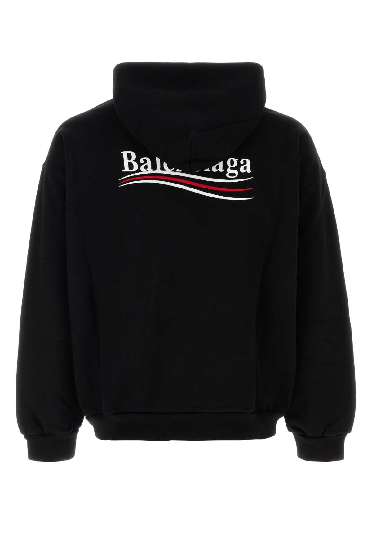 BALENCIAGA Cotton Hoodie with Ribbed Edges for Men - FW25 Collection