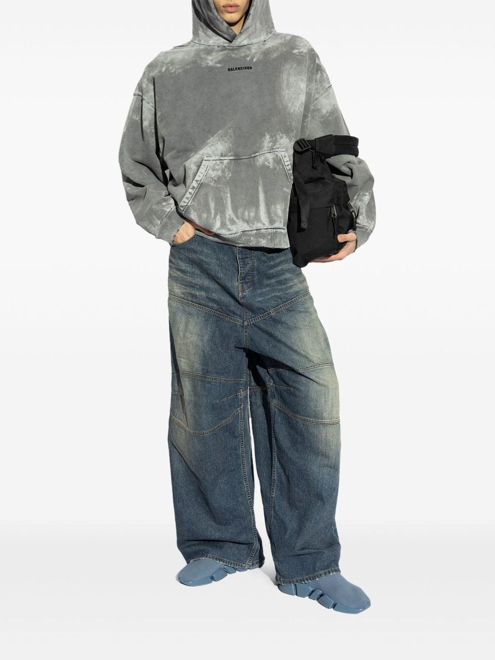 BALENCIAGA Medium Fit Hoodie with Stained Effect