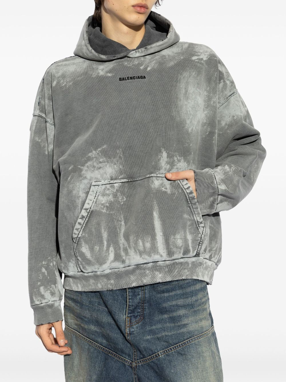BALENCIAGA Medium Fit Hoodie with Stained Effect
