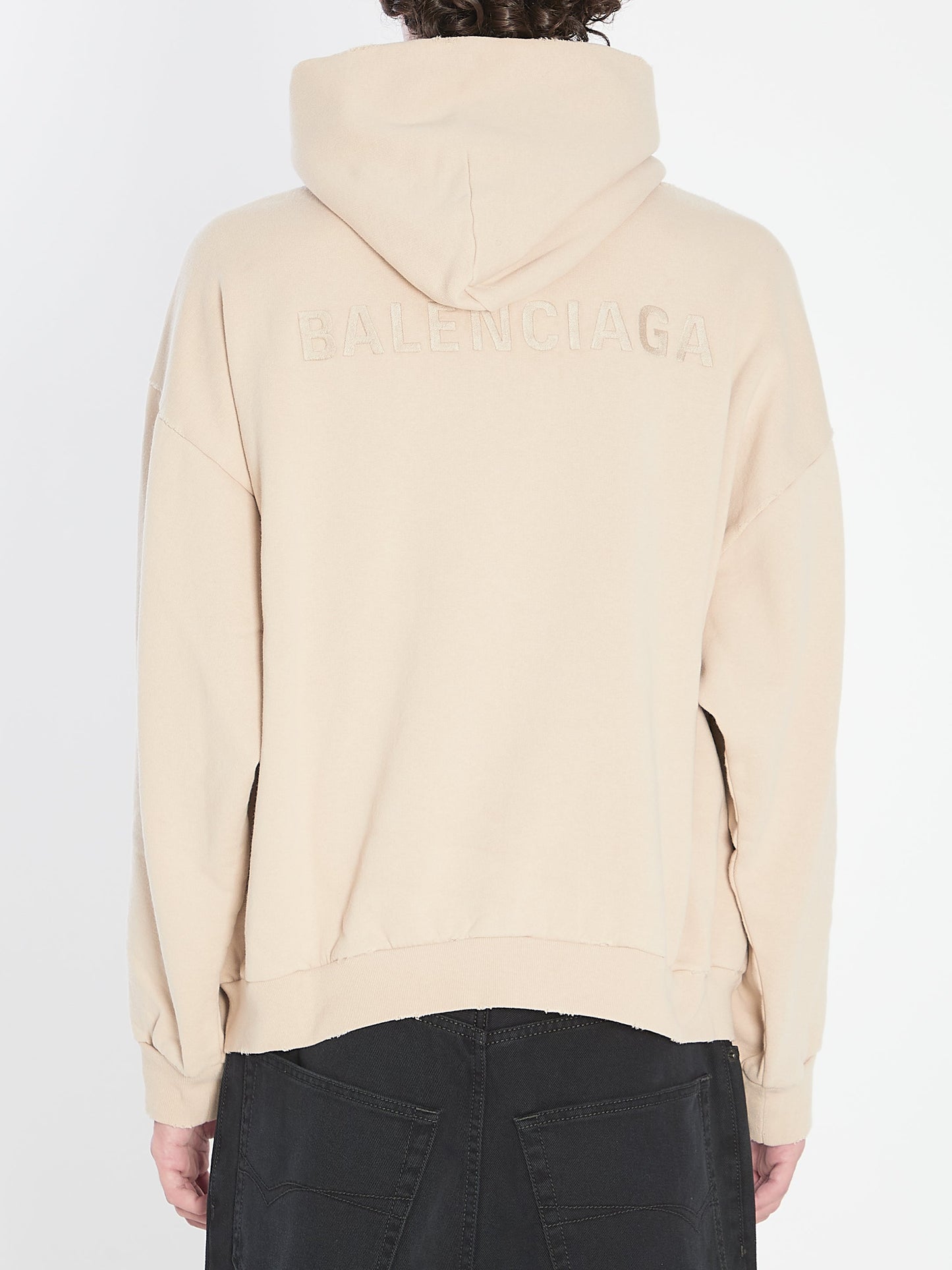 BALENCIAGA New Back Distressed Oversized Hoodie