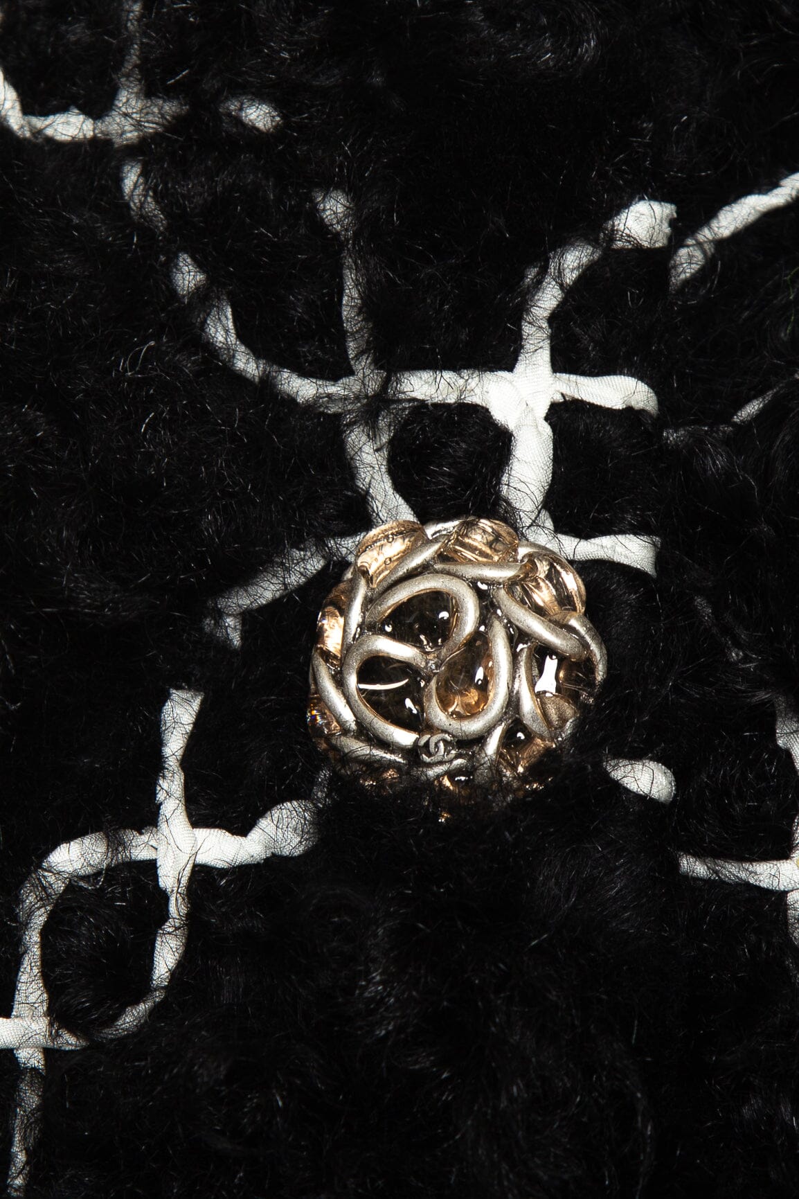 Chanel Black Shearling Jacket SZ 36