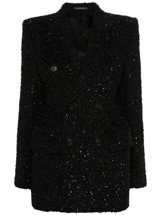 BALENCIAGA Double-Breasted Boucle Loop Blazer