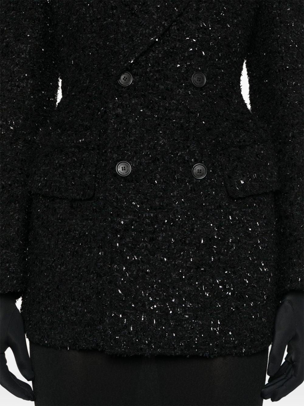 BALENCIAGA Double-Breasted Boucle Loop Blazer