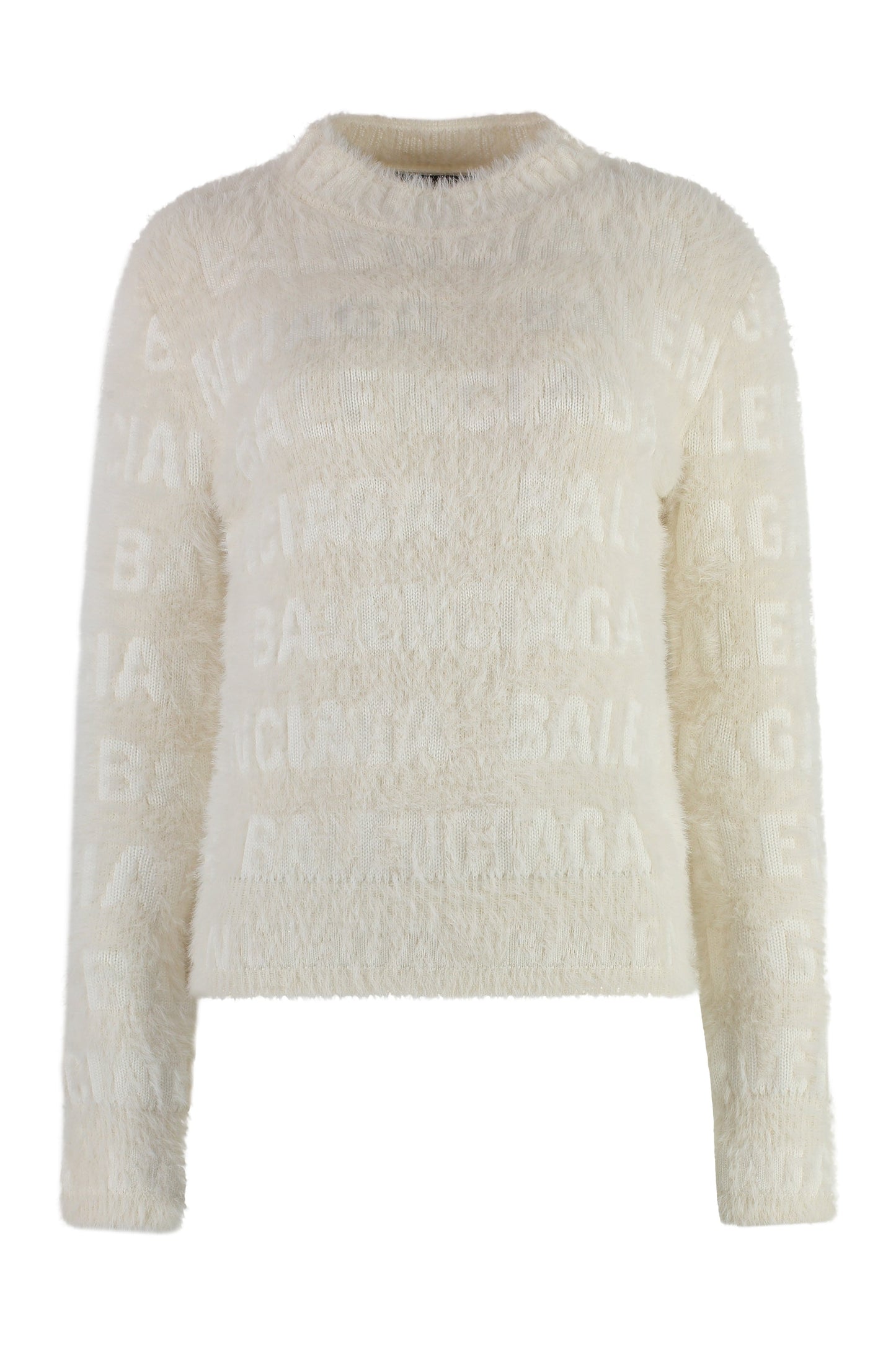 BALENCIAGA Furry Fitted Wool Blend Sweater