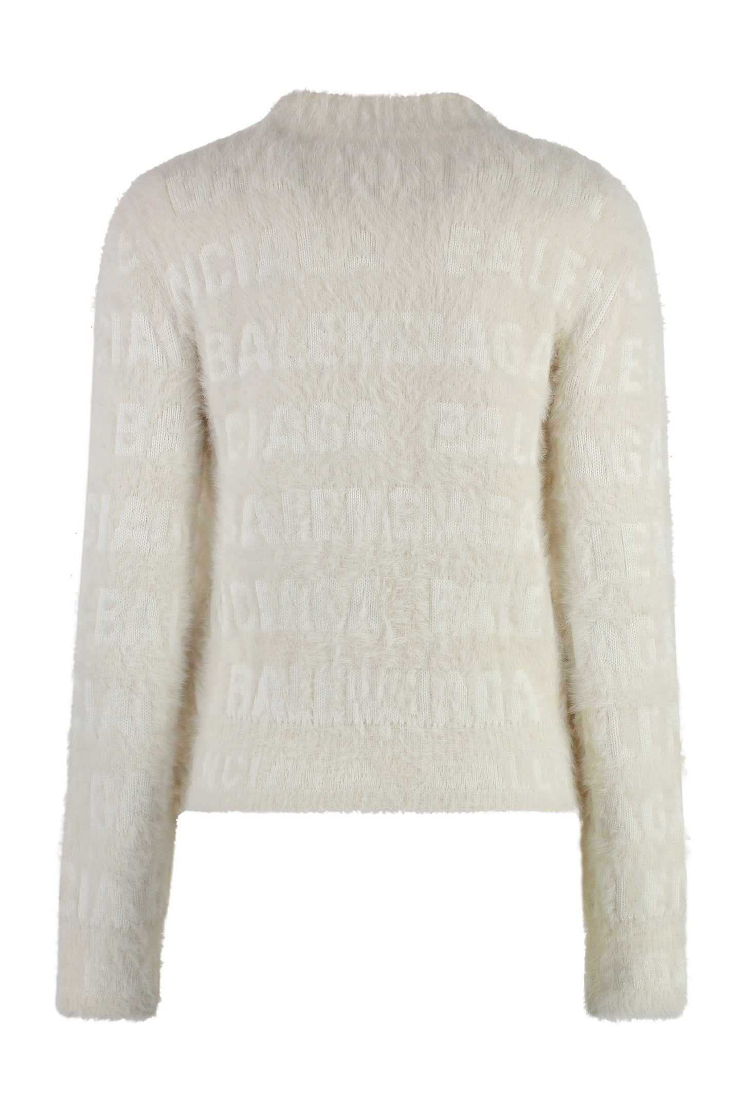 BALENCIAGA Furry Fitted Wool Blend Sweater