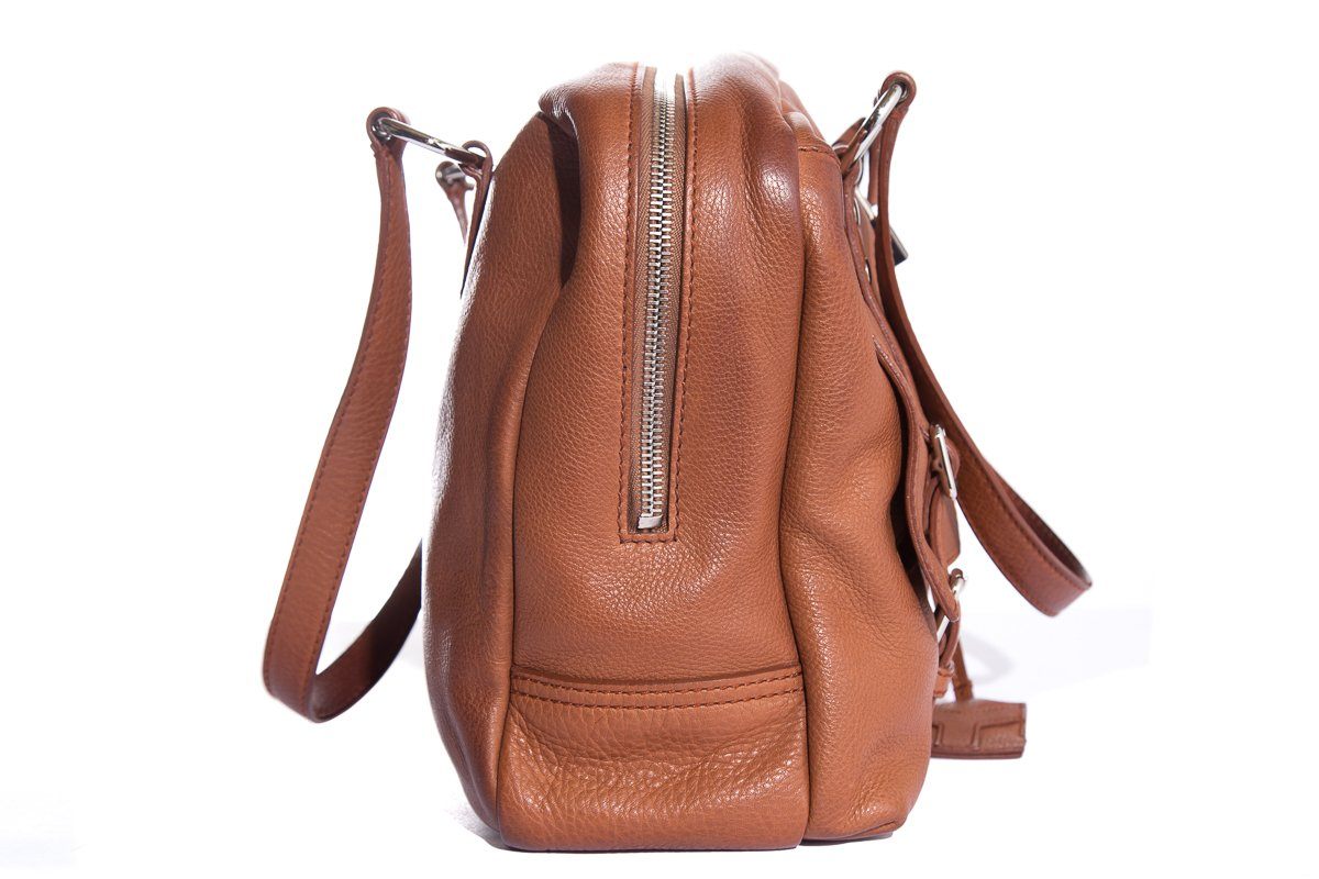 Yves Saint Laurent Brown Leather Lover Handle Bag