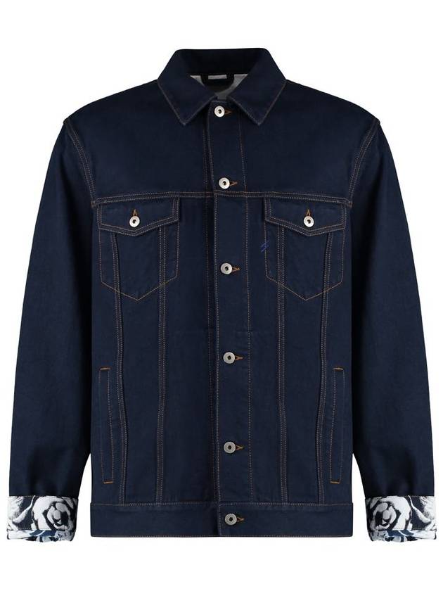 Burberry Logo Patch Denim Jacket Navy