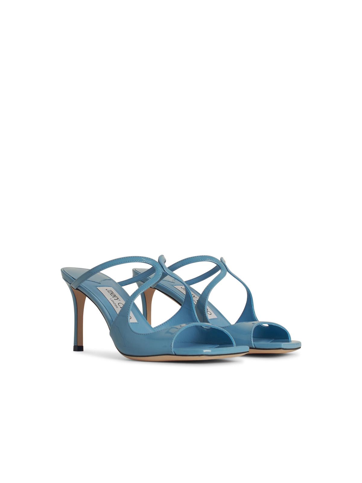 Jimmy Choo 'Ansie' Light Blue Leather Mules Women
