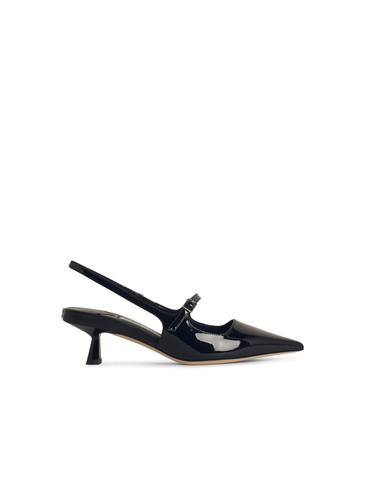 Jimmy Choo 'Didi' Black Leather Slingbacks Women