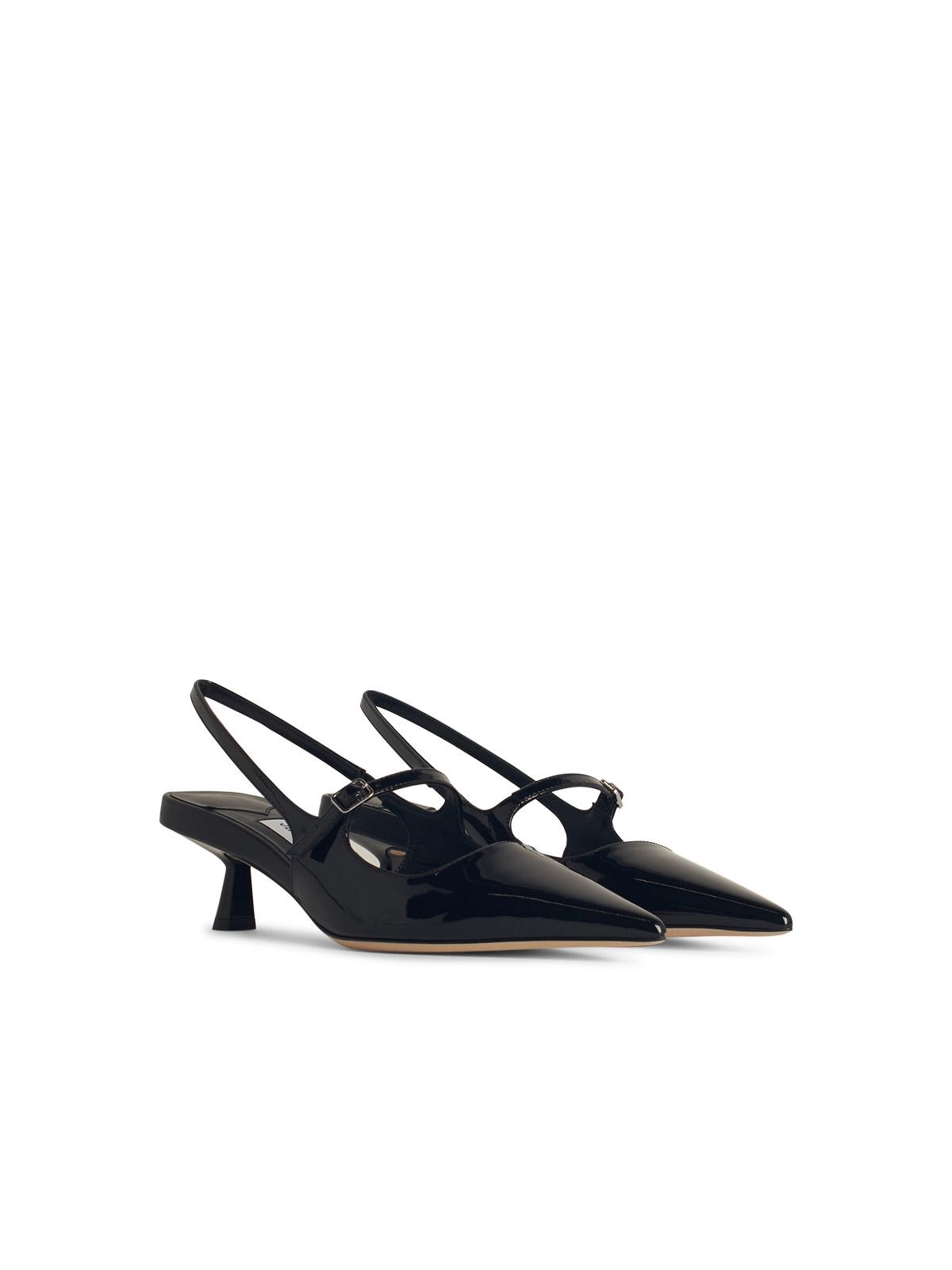 Jimmy Choo 'Didi' Black Leather Slingbacks Women