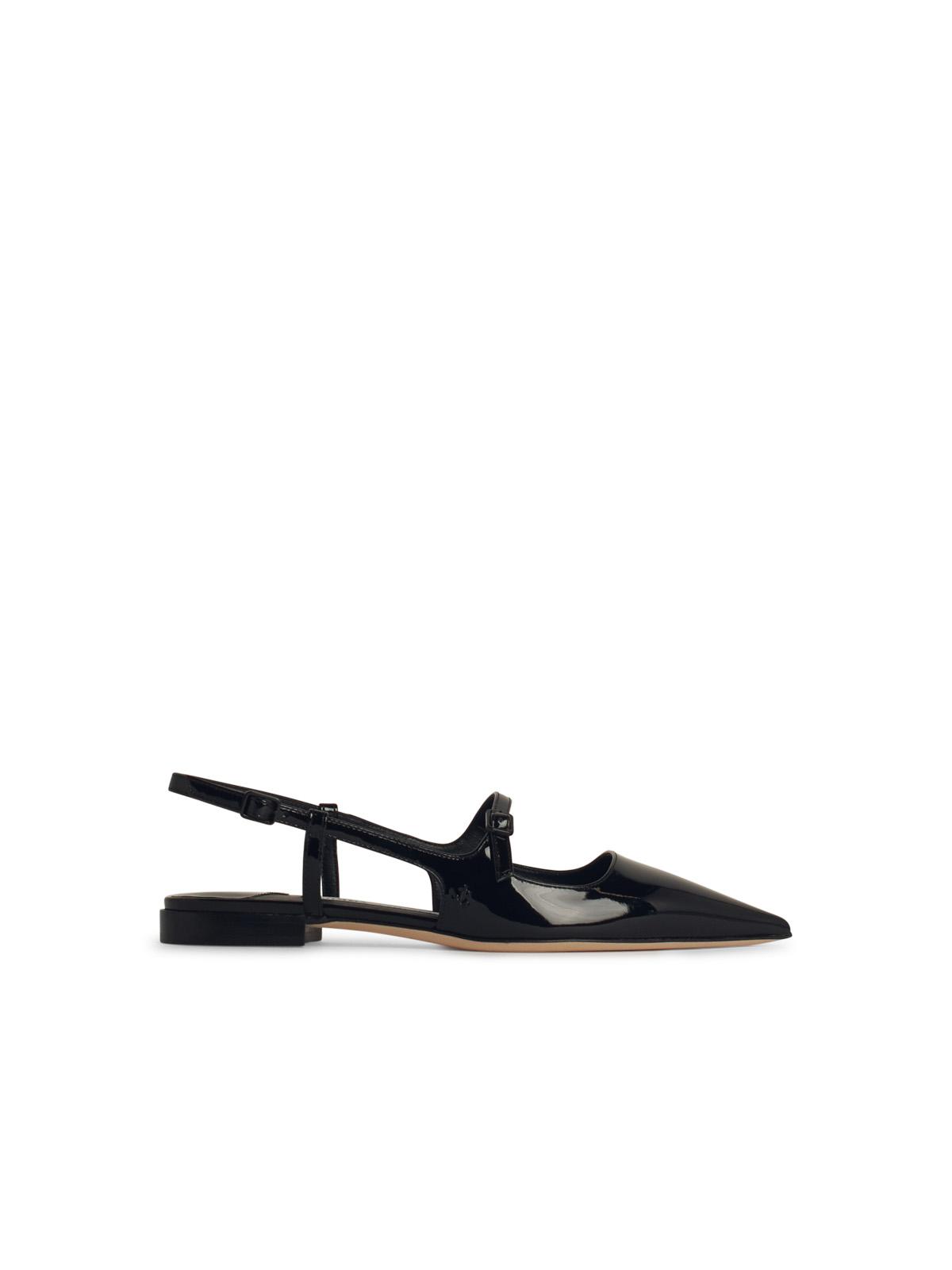Jimmy Choo 'Didi' Black Leather Ballet Flats Women