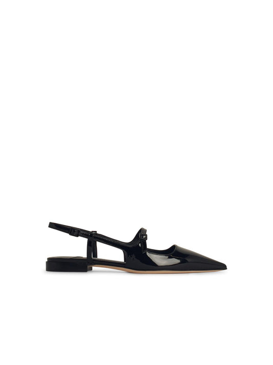Jimmy Choo 'Didi' Black Leather Ballet Flats Women