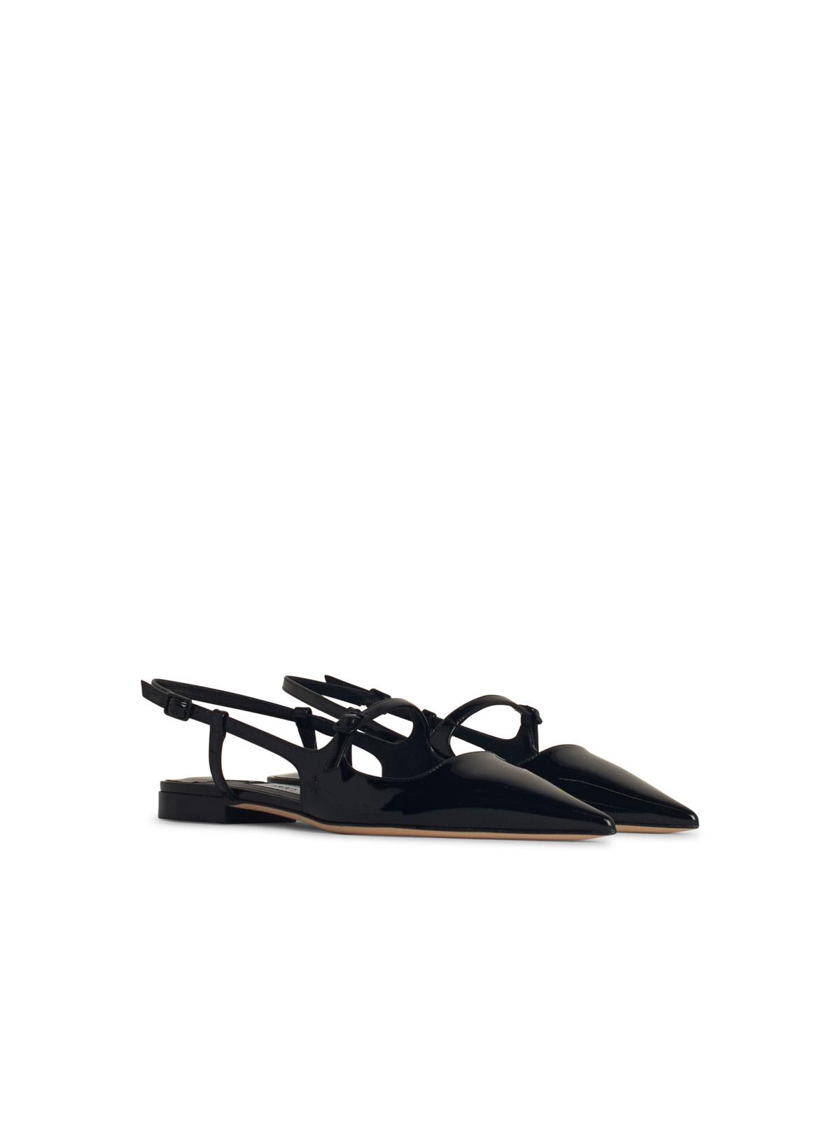 Jimmy Choo 'Didi' Black Leather Ballet Flats Women