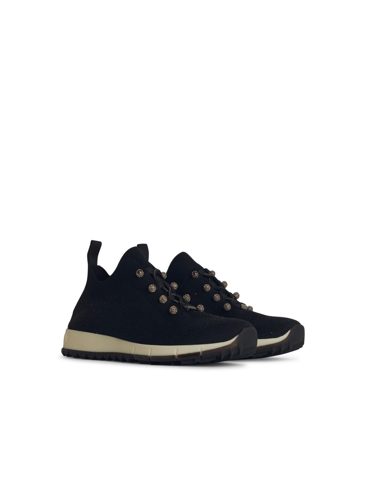 Jimmy Choo 'Veles' Black Fabric Sneakers Women