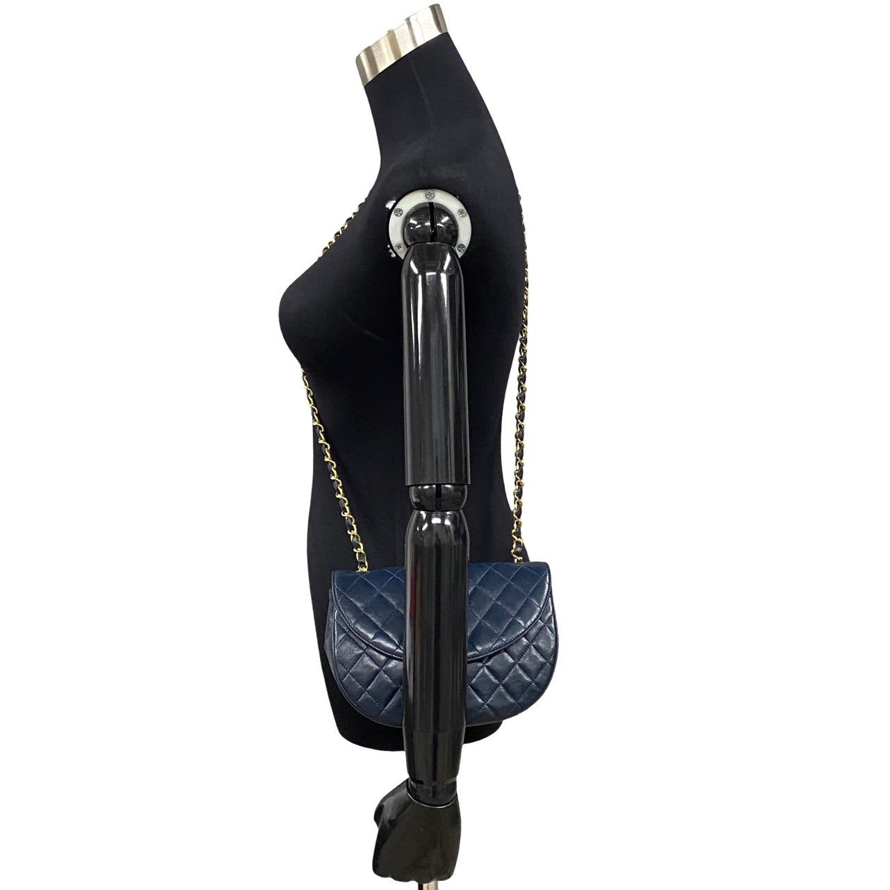 Chanel CC Half Moon Matelassse Chain Bag  Leather Crossbody Bag