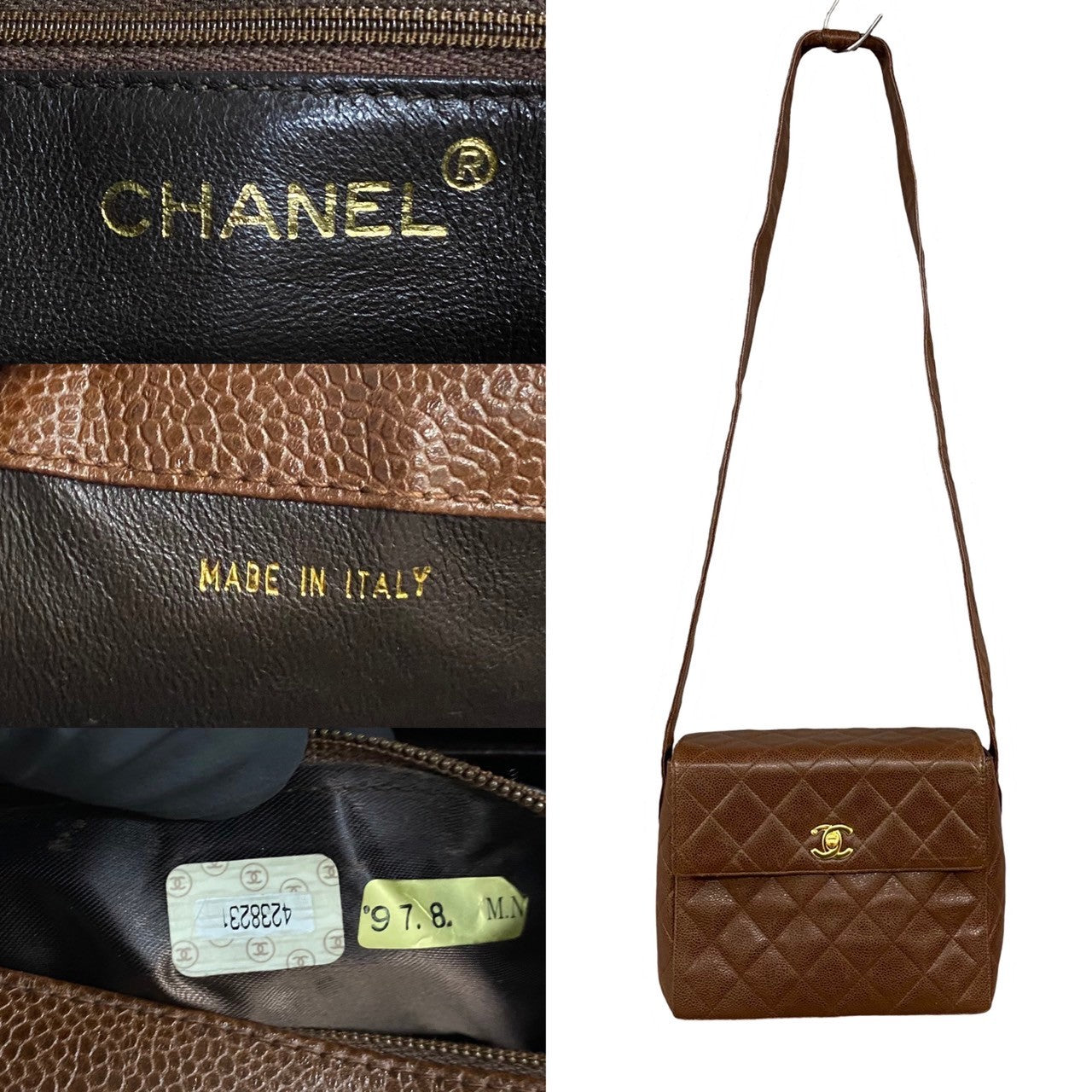 Chanel CC Caviar Flap Crossbody Bag  Leather Crossbody Bag