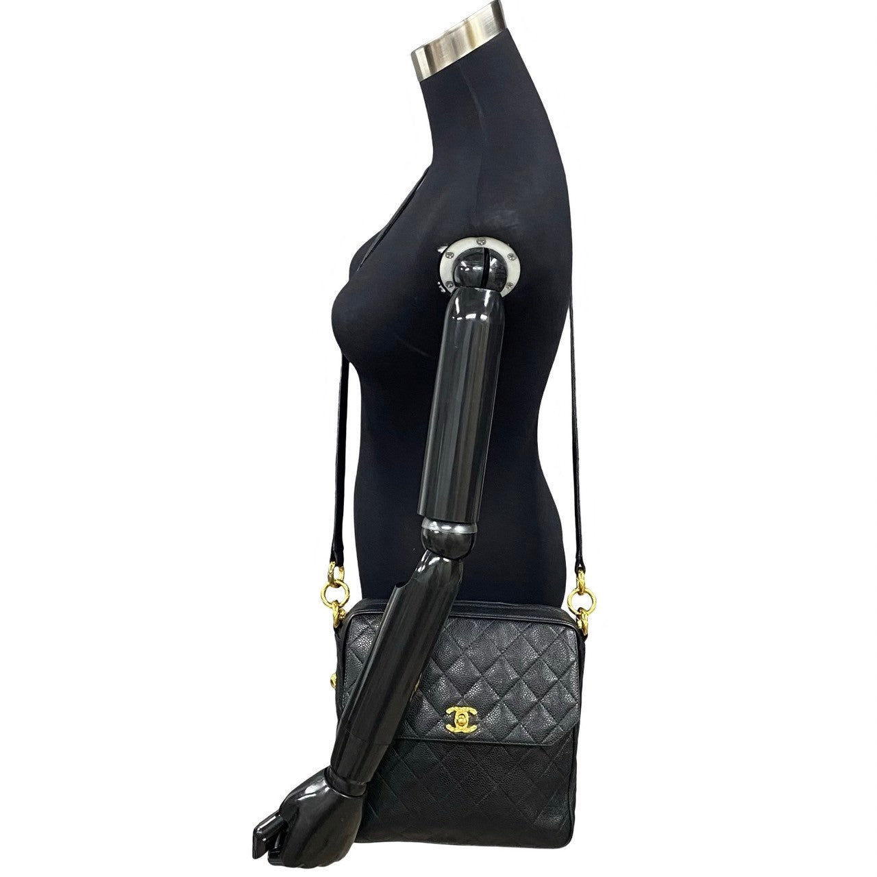 Chanel CC Caviar Flap Crossbody Bag  Leather Crossbody Bag