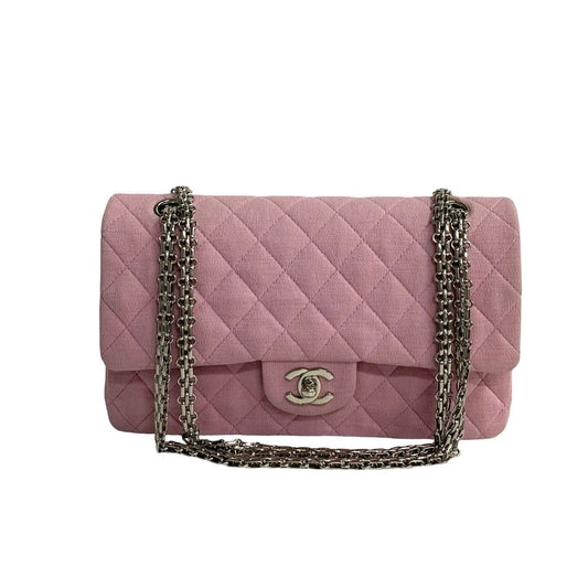 Chanel Medium Classic Double Flap Bag  Cotton Crossbody Bag in New Condition