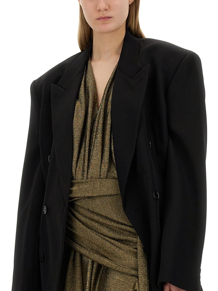 BALENCIAGA V-Neck Mini Dress (Size 36 FR)